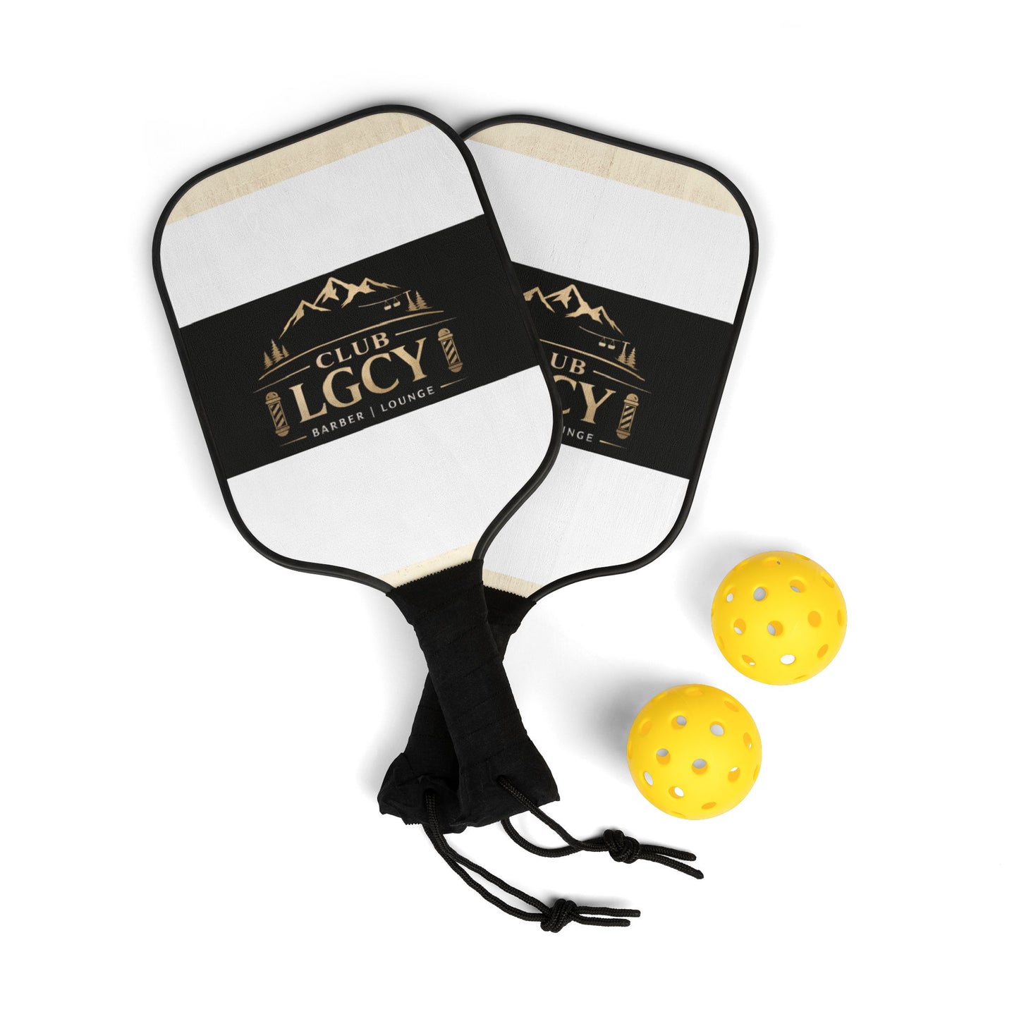 Pickleball Paddle Set — Club LGCY Logo Pickleball Kit with 2 Paddles & Balls